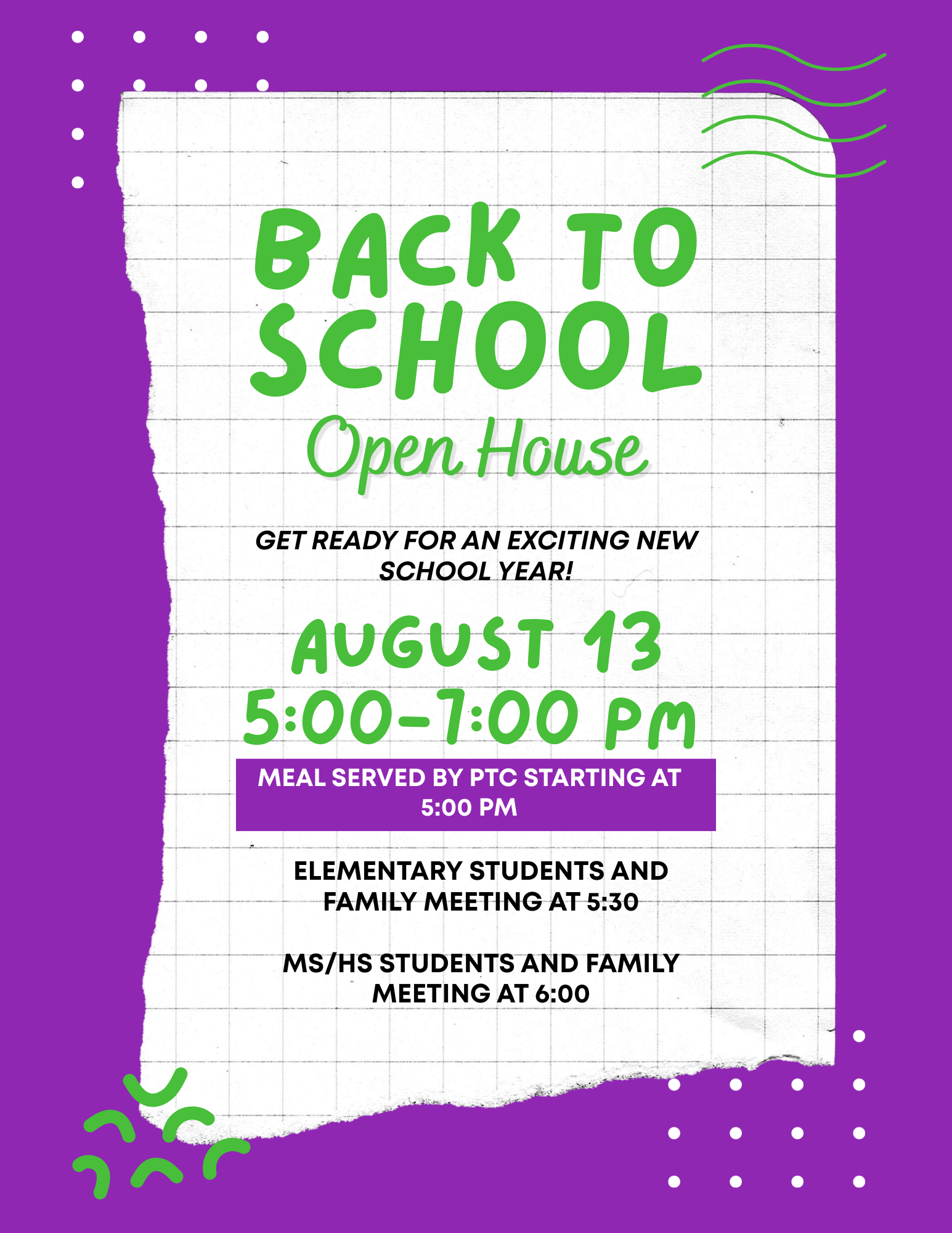 Back to School Open House